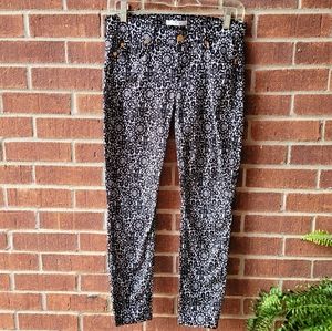 7FAM Black & White Skinny Jeans